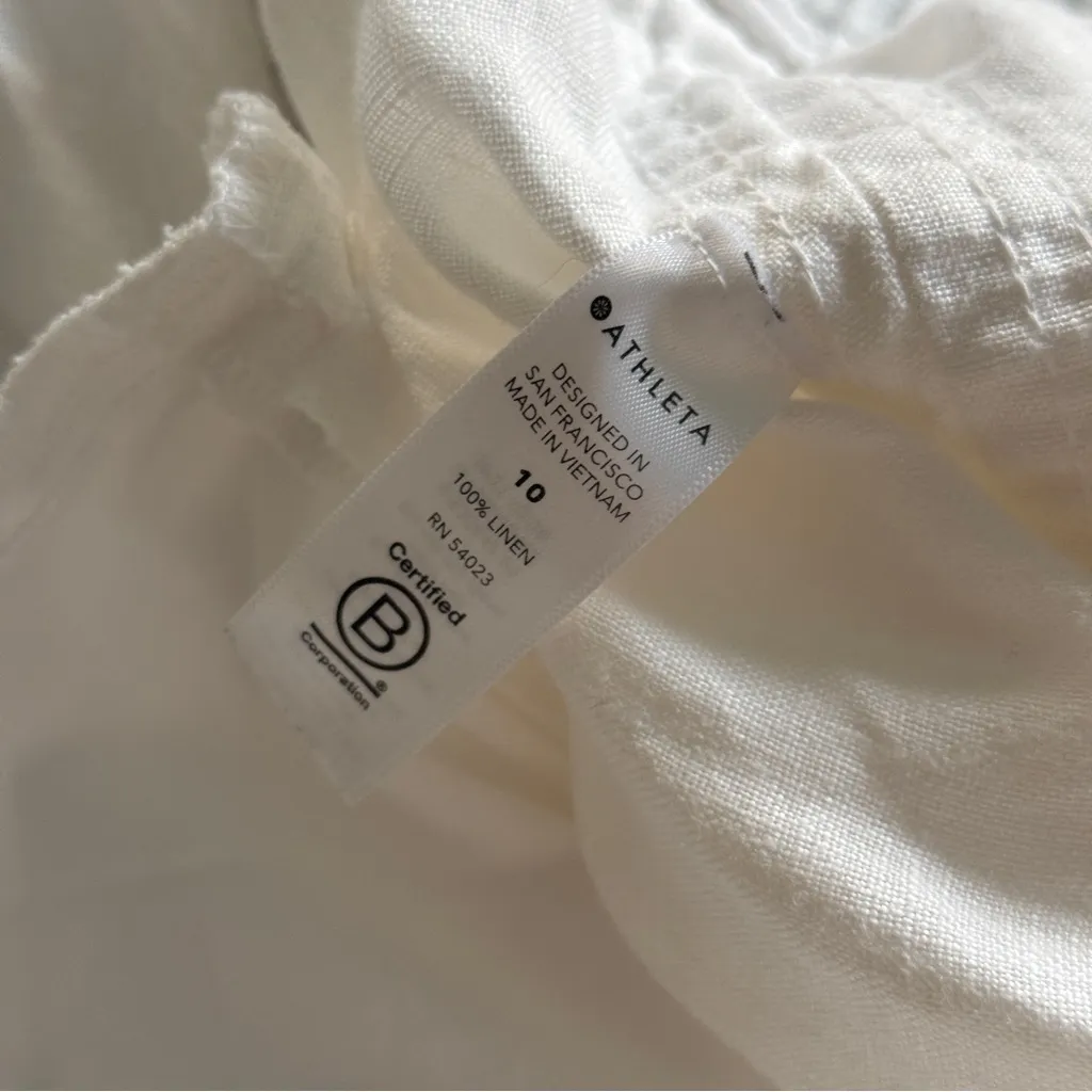 Athleta Cabo Linen Joggers White Pants Lounge - Image 4
