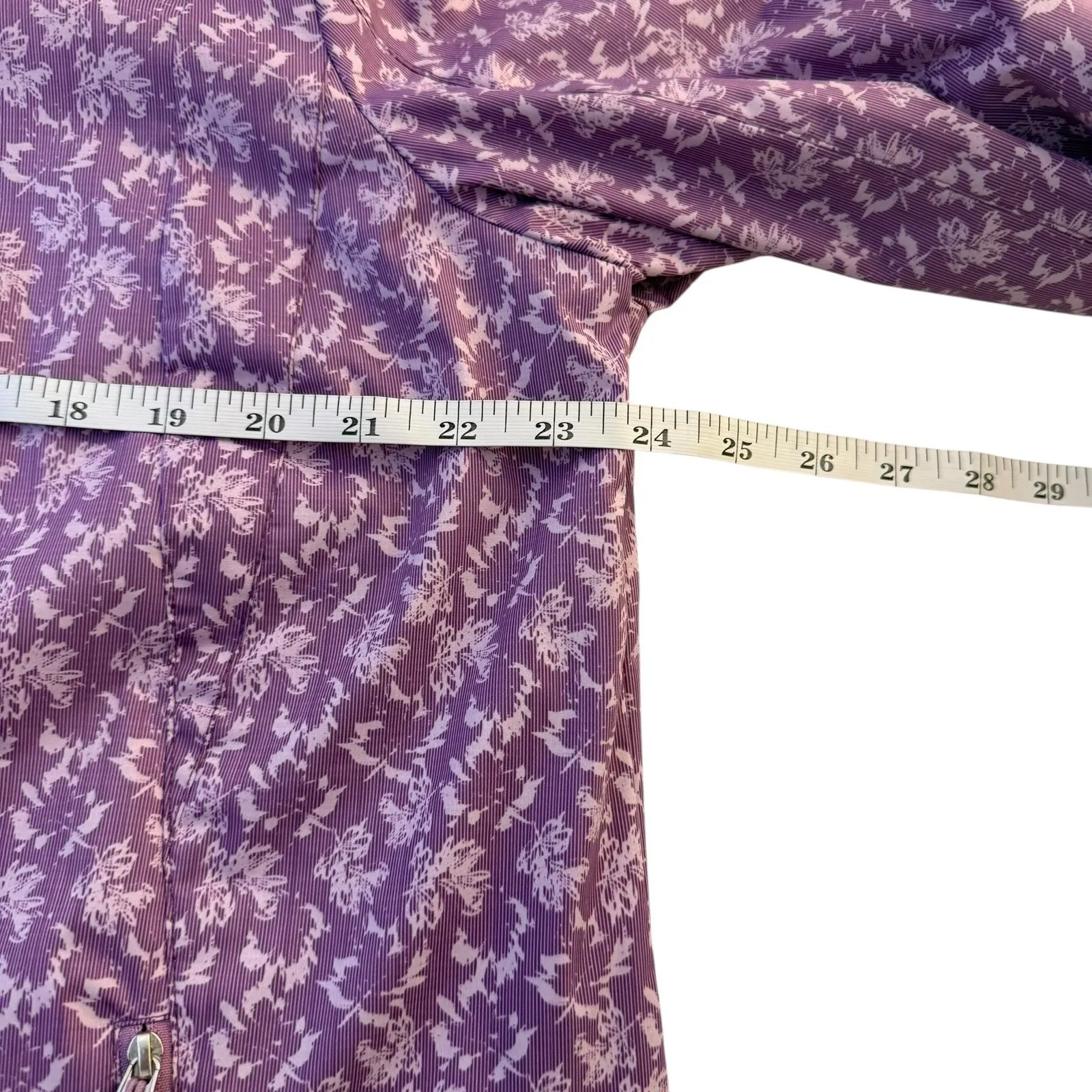 ZeroXposur Womens Zuri Purple Floral Windbreaker Rain Coat XL Winter Warm - Image 11