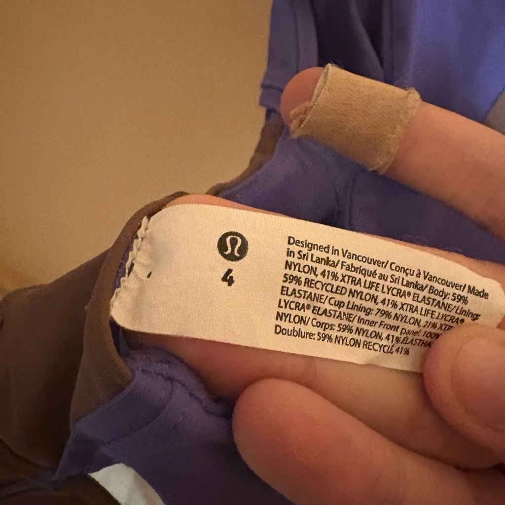 Lululemon Hike to Swim Top/ Sports Bra Top in Purple & Brown - Image 6