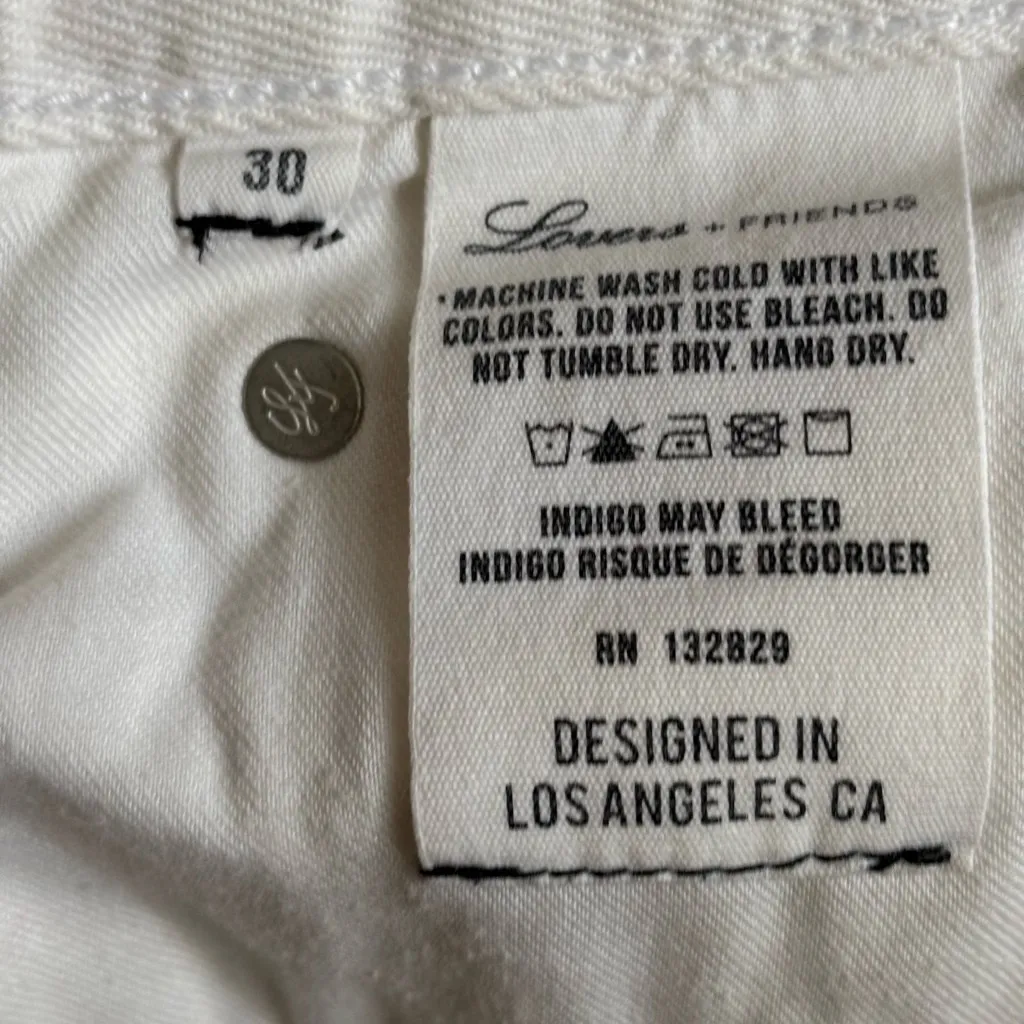 Lovers + Friends White Frayed Jean Shorts Size 30 - Image 2