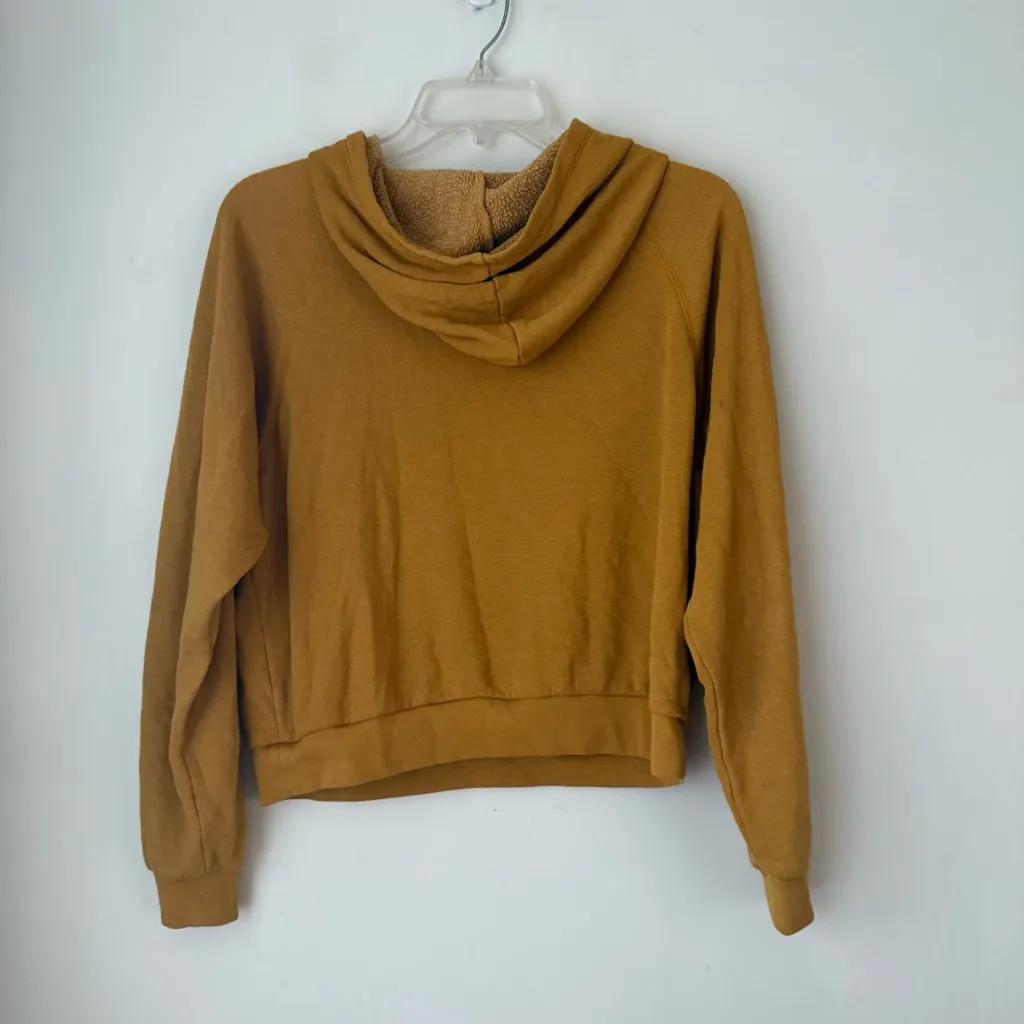 Dazey LA Mustard Yellow Love More Graphic Hoodie Sweatshirt S - Image 4