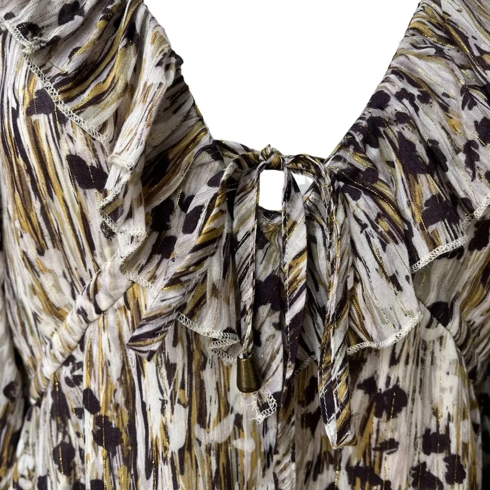 By Together Leopard Print Ruffle Trim Mini Dress, Sz S - Image 9