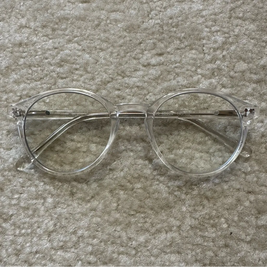 TIJN Blue Light Blocking Glasses Vintage Round Rim Frame Transparent Gray - Image 2