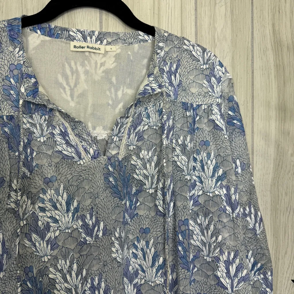 Roller Rabbit 100% Cotton Ugyen Leaves Serafina Tunic Coverup size S Small - Image 8