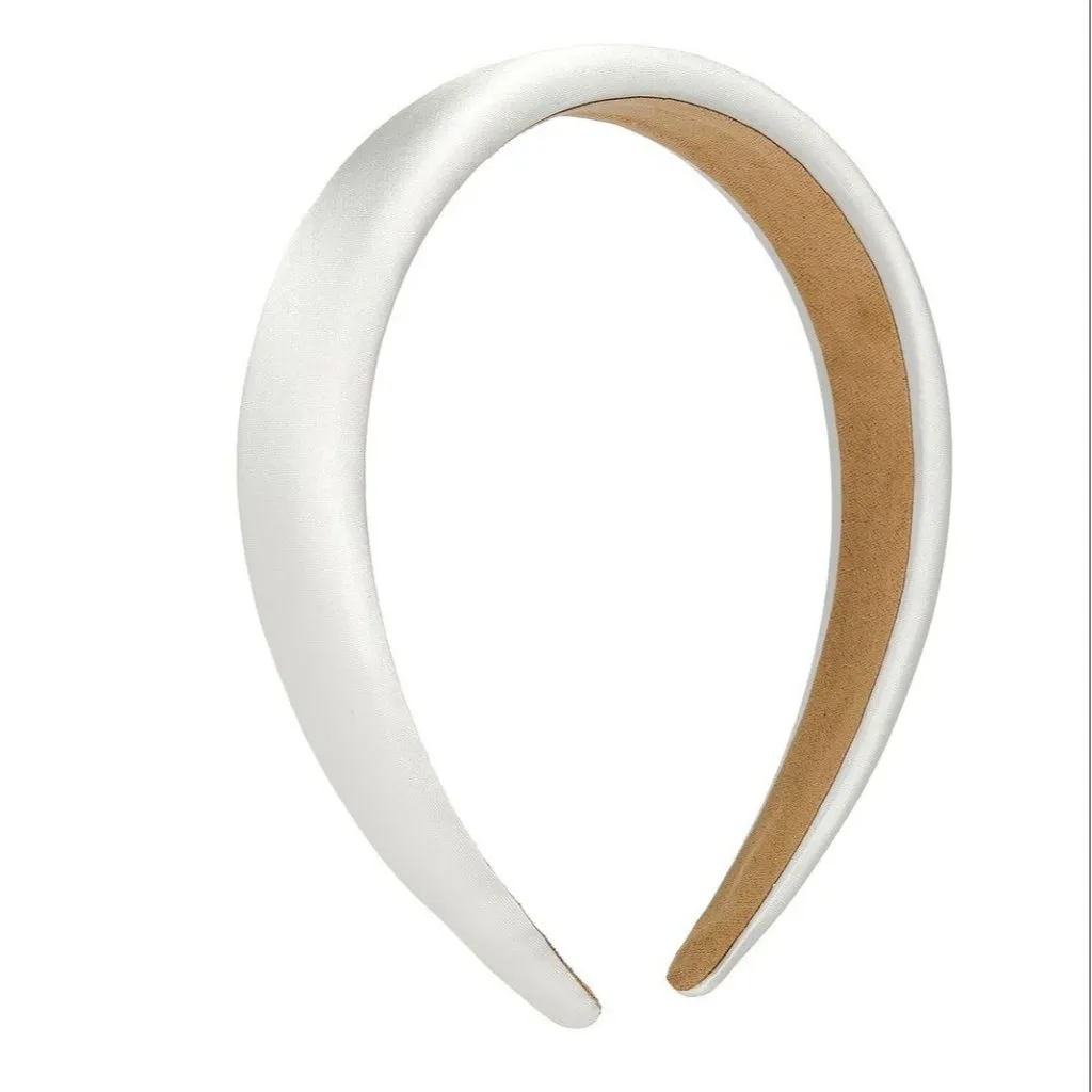 SHASHI Satin Headband in Blanche New Womens Hair Tie Head Wrap White - Image 3