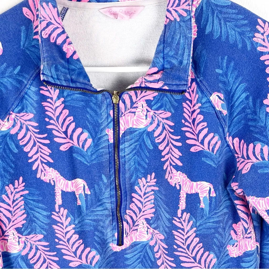 LILLY PULITZER Skipper Royal Purple Dazzle UPF 50+ Quarter Zip Popover Medium - Image 7