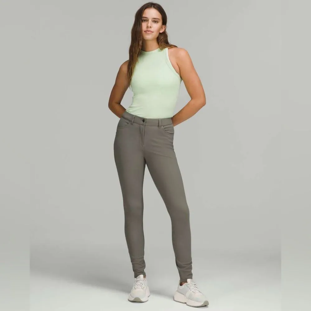 Lululemon City Sleek Slim-Fit 5 Pocket High-Rise Pant in Grey Sage Size 28 - Image 4