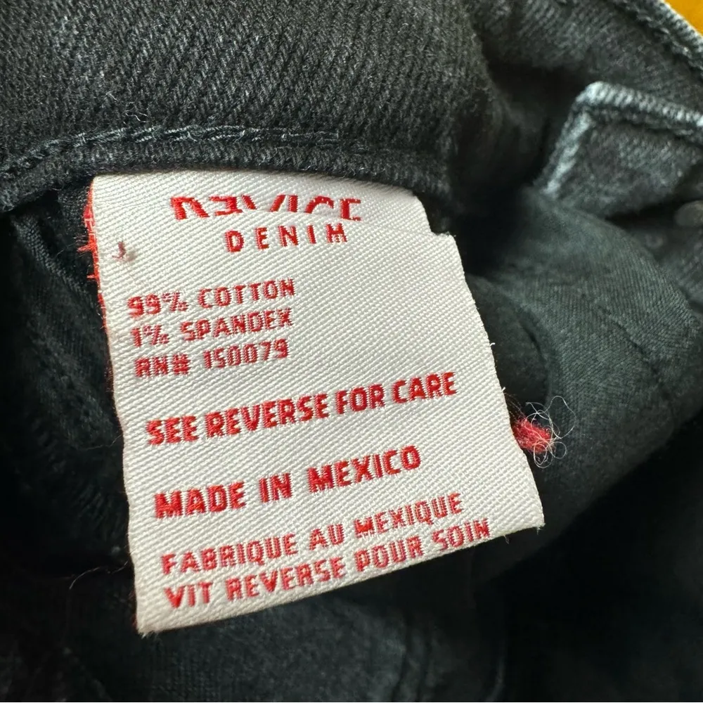 Revice Farrah High Rise Straight Leg Waistband Hem Denim Jeans Midnight Black 26 - Image 11