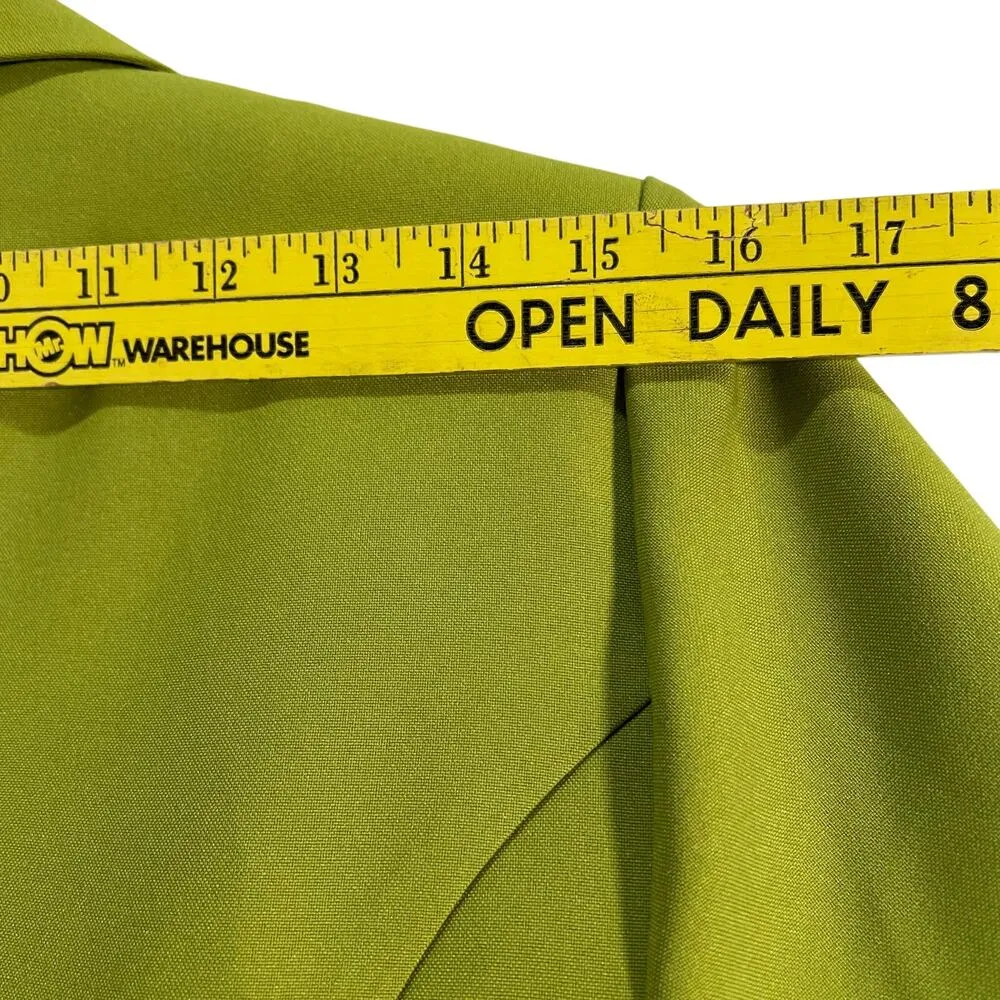 Karin Stevens Petites NWT Neon Green Black Belted Short Sleeve Blazer Size 12P - Image 7