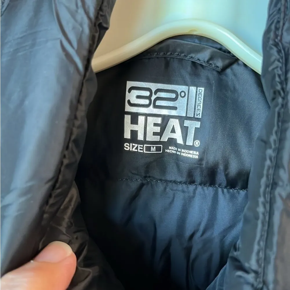 Black Puffer Vest Ski Jacket Full Zip 32 Degrees Heat Womens Medium Sleeveless - Image 7