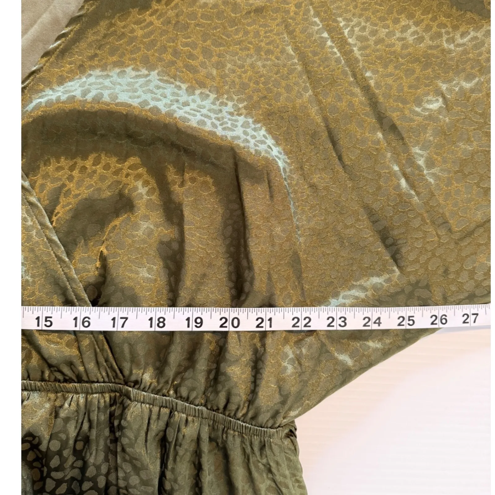 BALTIC BORN Olive Green Leopard Print Kimono Sleeve Maxi Dress size XXXL Wedding - Image 7