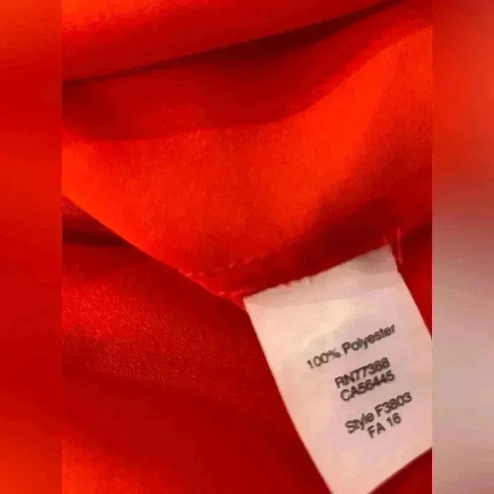 J. Crew Long Sleeve Flowy V Neck Embroidered Red Blouse Pullover Size Large P - Image 10