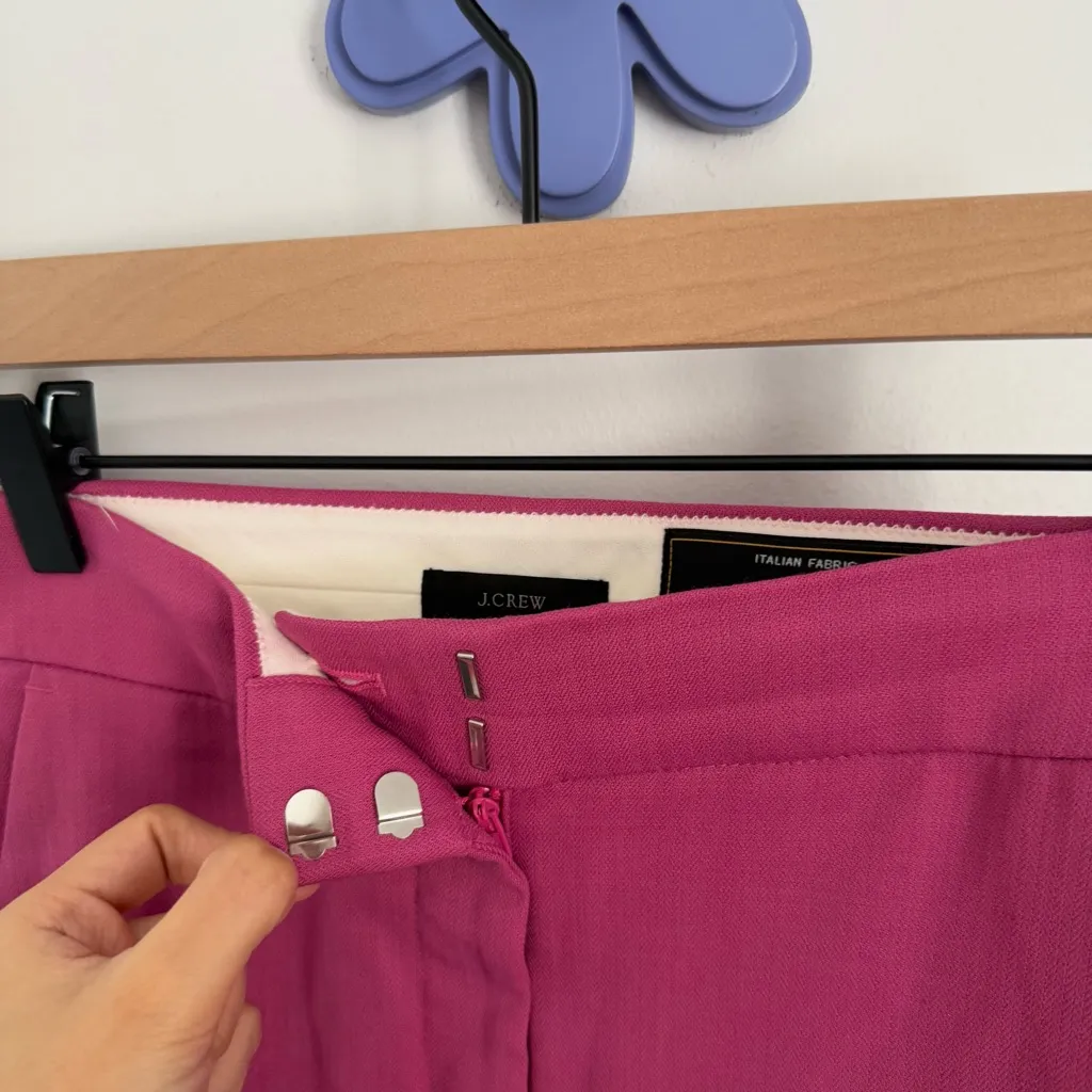 J.Crew 2 Crop Willa Pants Garden Dahlia Business Office Preppy Chic Career Pink - Image 4