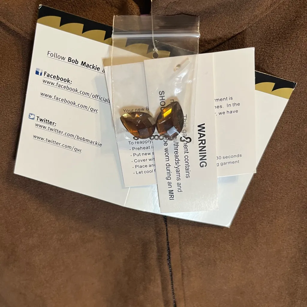 Bob Mackie Brown Embroidered Women's Jacket NWT Wearable Art Size XL - Image 5