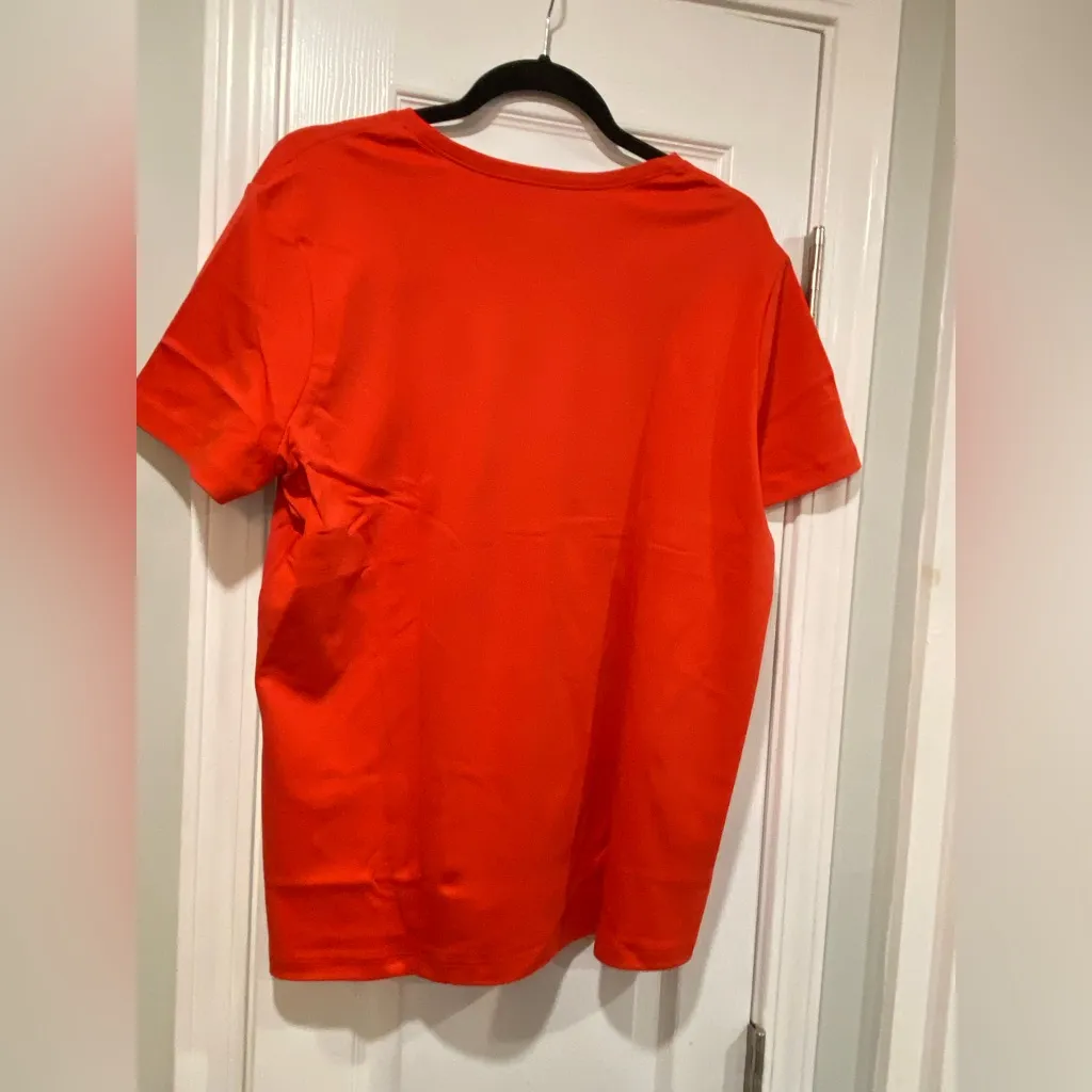 NWT L.L. Bean Size XL Orange Short Sleeve Cotton Stretch Crew Neck Tee Shirt - Image 7
