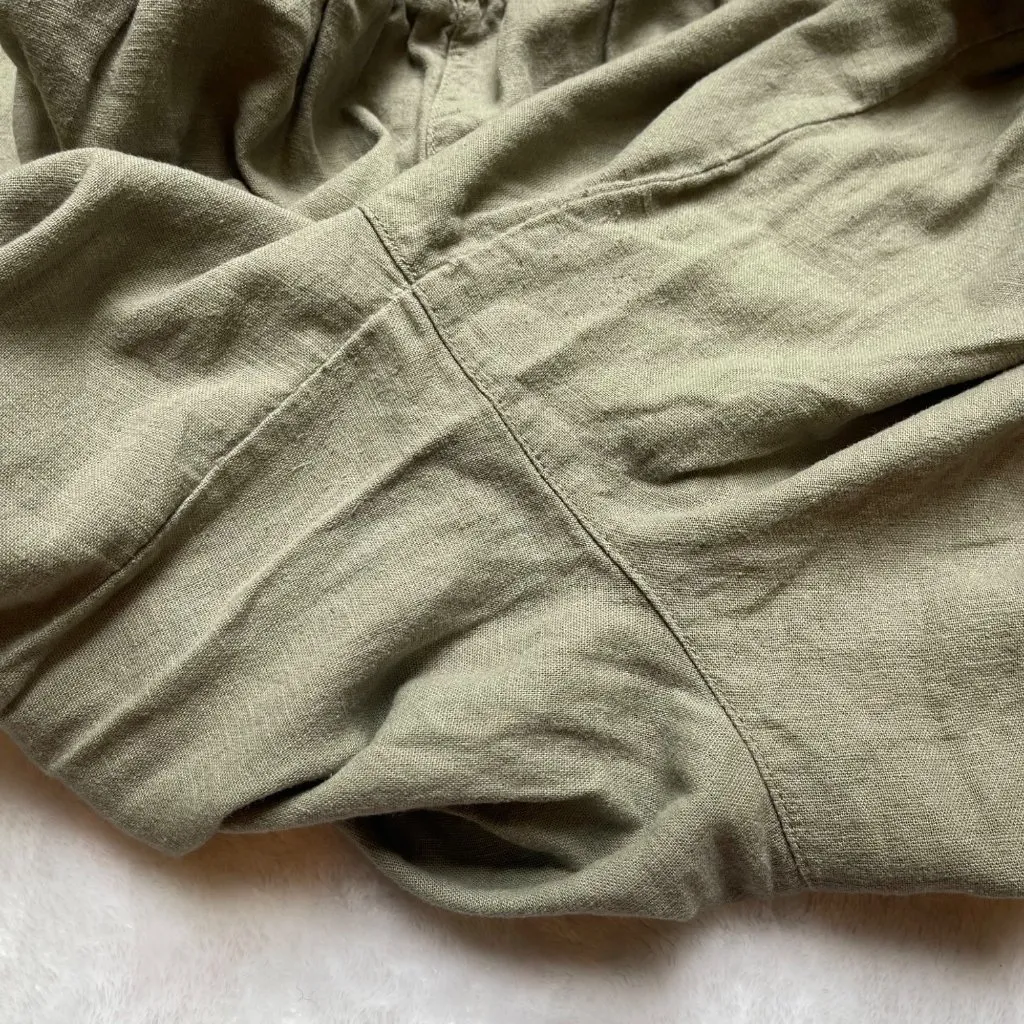 Rewash Brand Wide Leg Pants Women's‎ Size Large Ruched High Waist Linen Rayon - Image 9