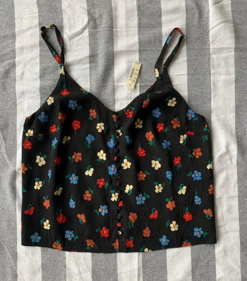 Madewell NWT  BUTTON-DOWN CAMI IN PRESSED FLOWERS - Image 4