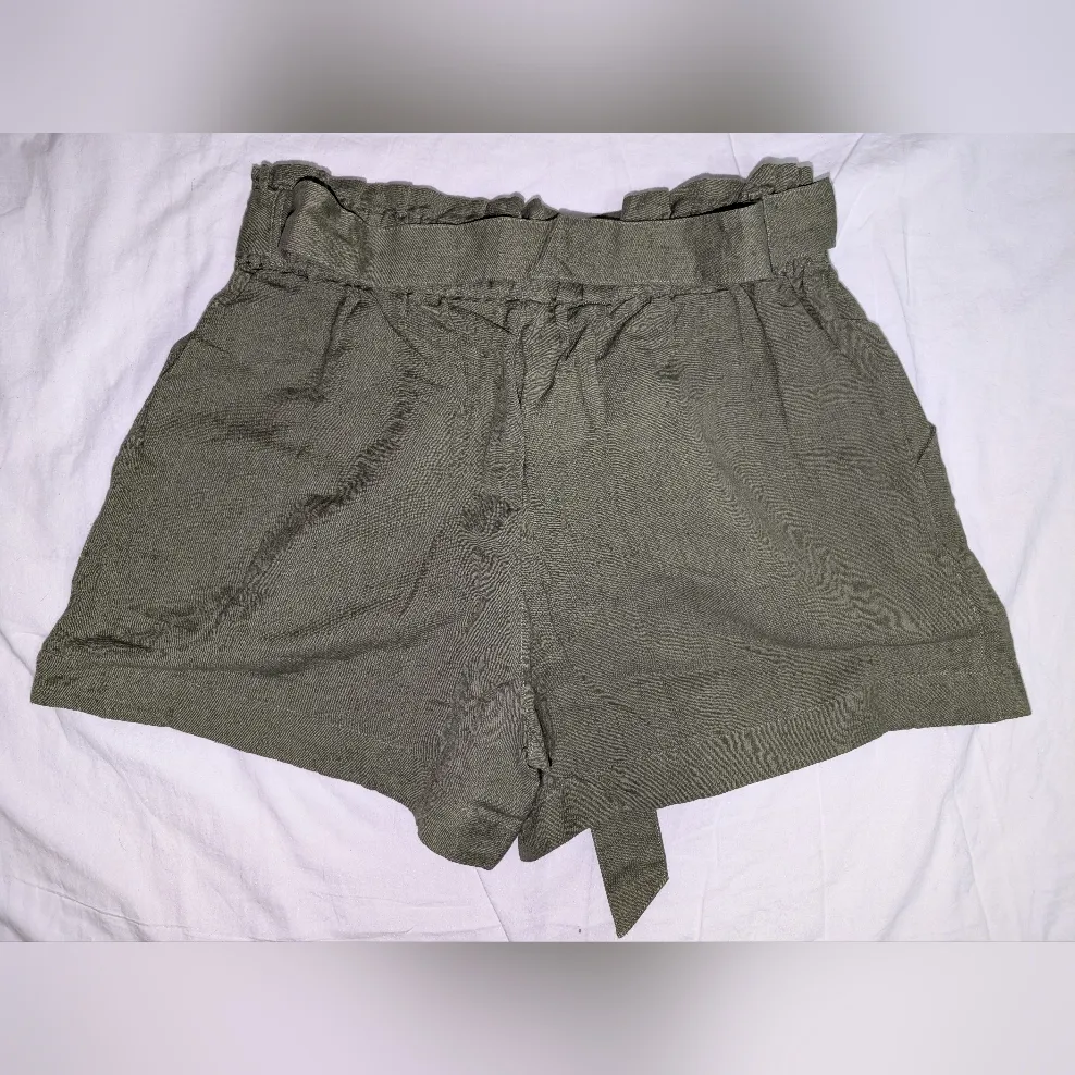 NWTS Hope & Henry Organic Cotton Blend High Waisted Shorts W6 Green Size 6 - Image 2