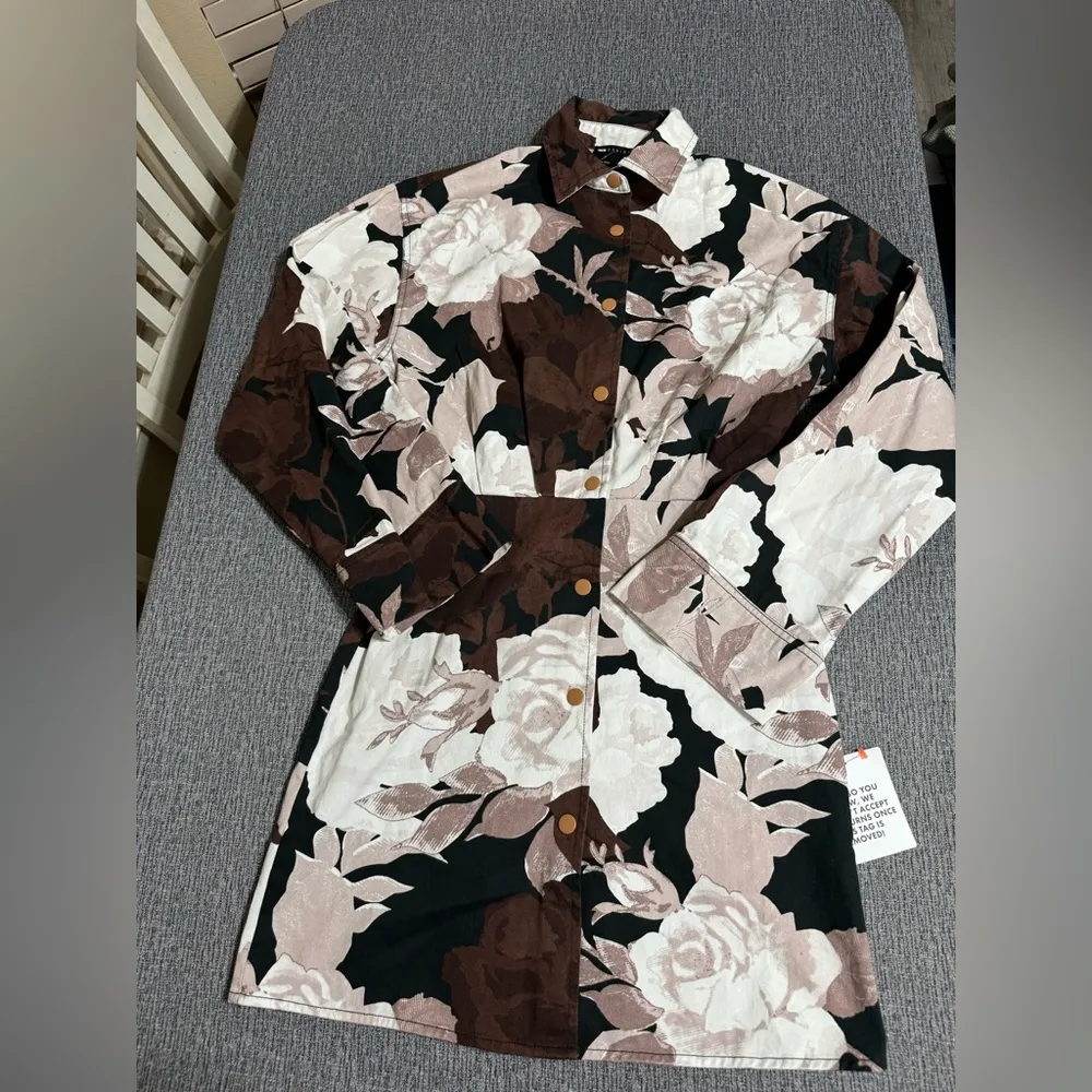 ASOS Design Floral Print Cotton Twill Shirtdress - Image 5