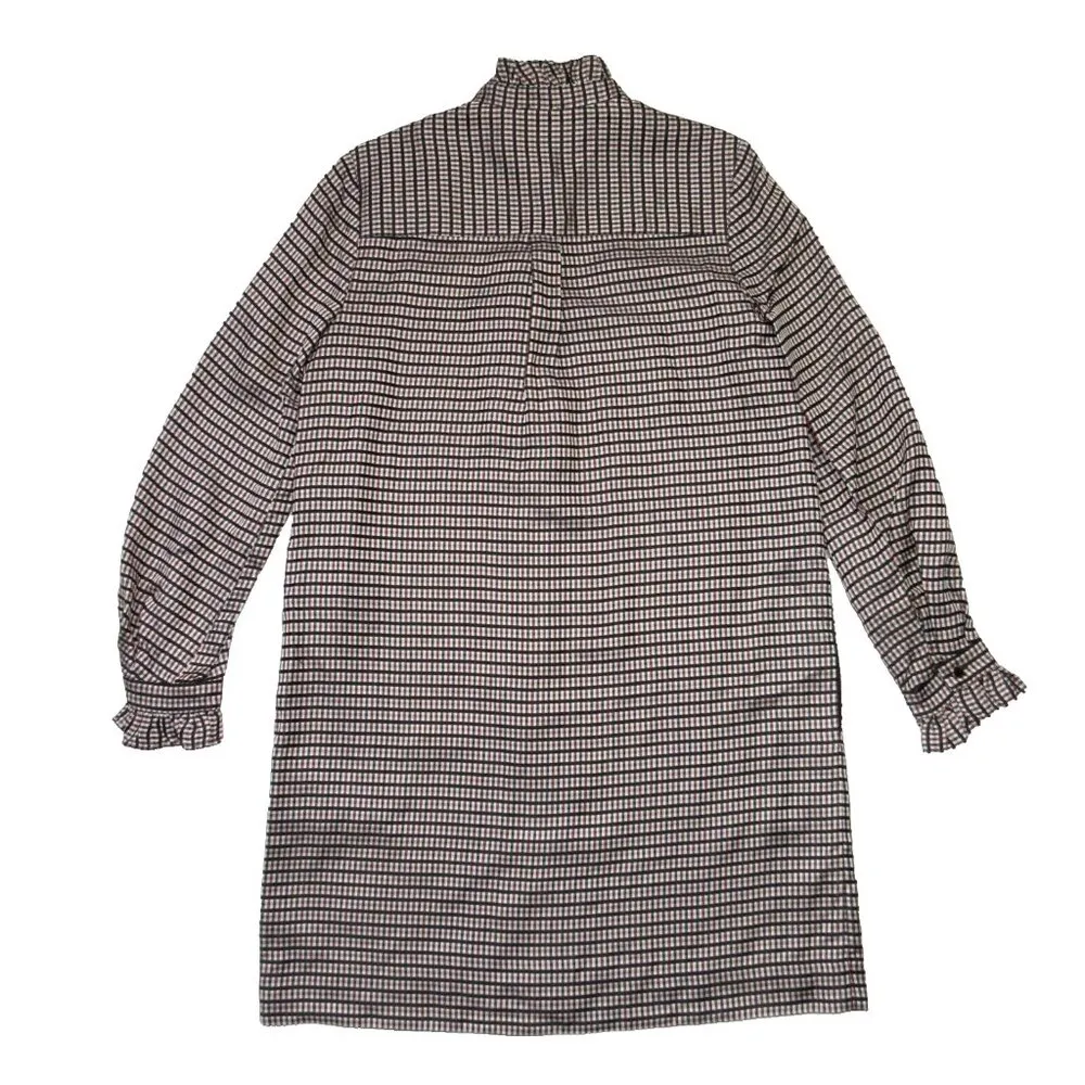 NWT Sandro Music in Optic Plaid Ruffle Placket Mini Shirt Dress 40 / US 8 - Image 8