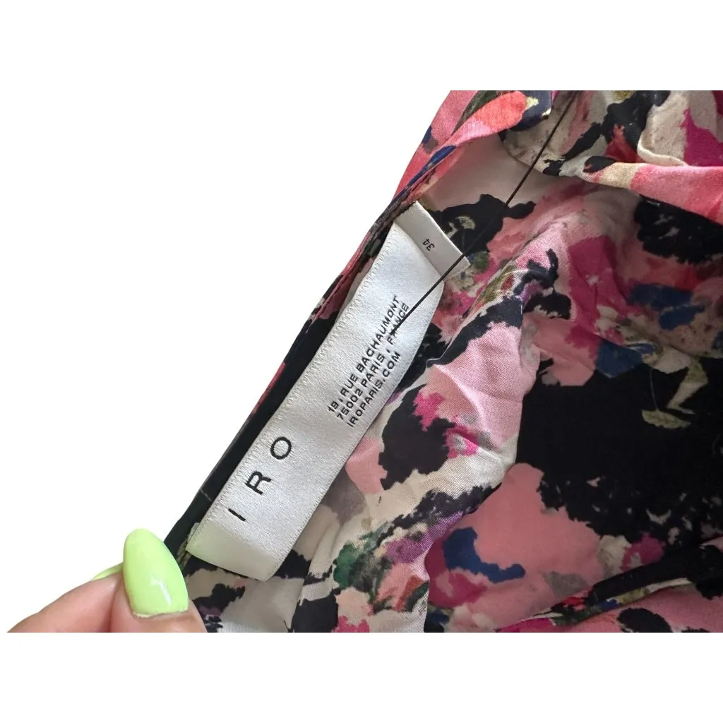 IRO Women's Pink Floral Wrap Dress Size 34 US XS - Image 10