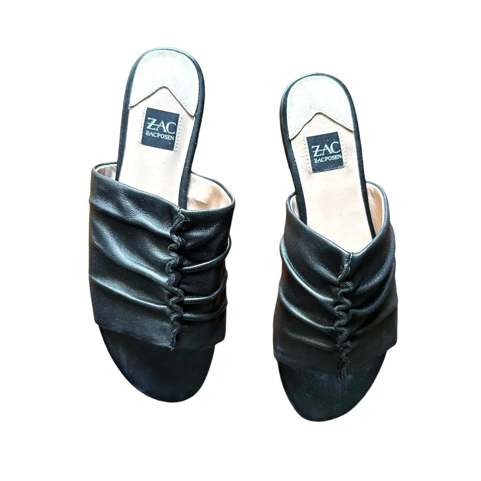 ZAC‎ ZAC POSEN Yana Leather Slide Black NEW WITH BOX SZ 6.5 - Image 3