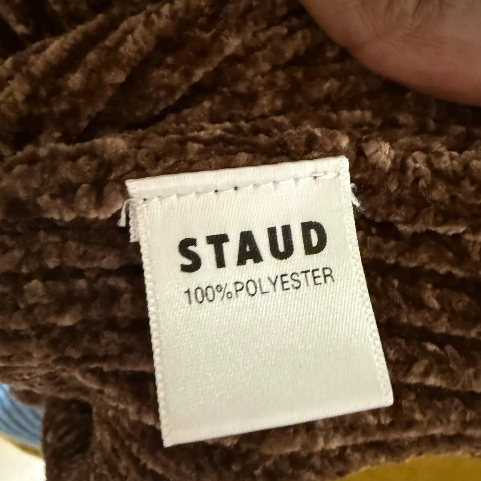 Staud Lindsey Dress Mocha off shoulder long sleeve dress pearl beaded collar NWT - Image 13