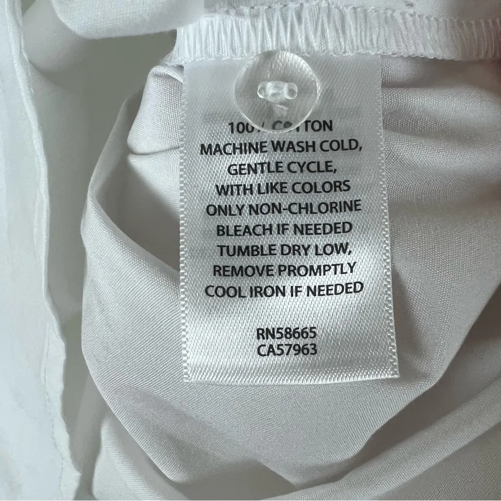 Open Edit White Cold Shoulder Cotton Poplin Top Size Small - Image 6