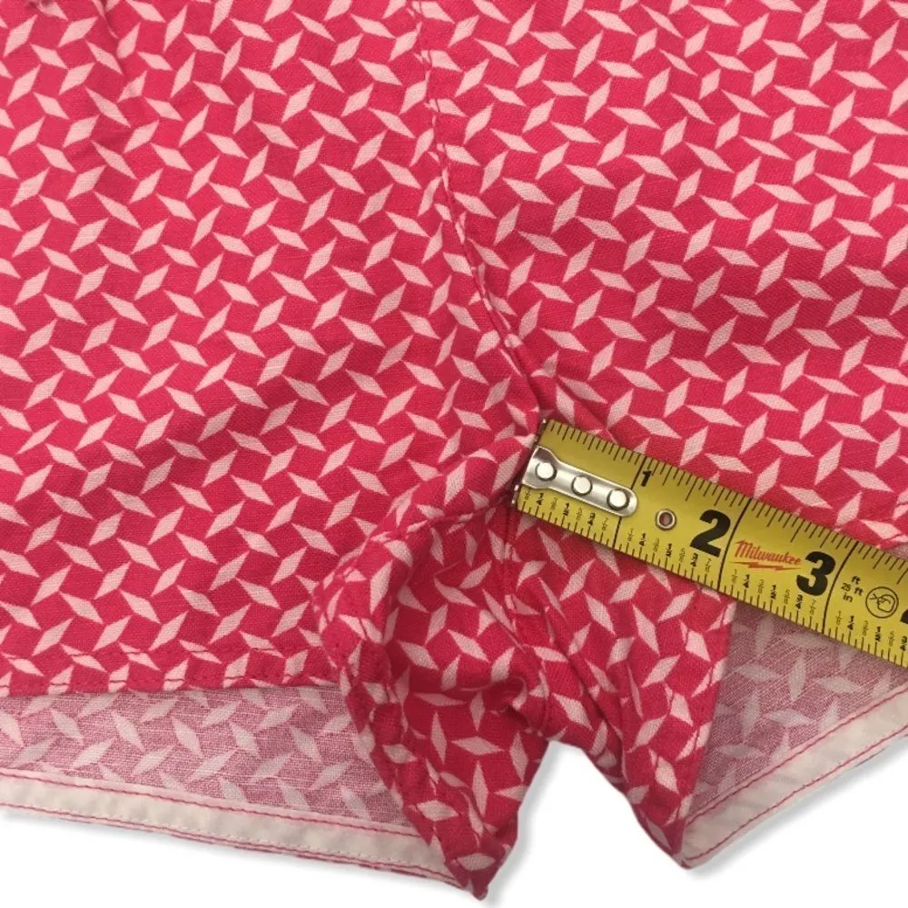 J. Crew Pink Geometric Print Linen Shorts - Image 7