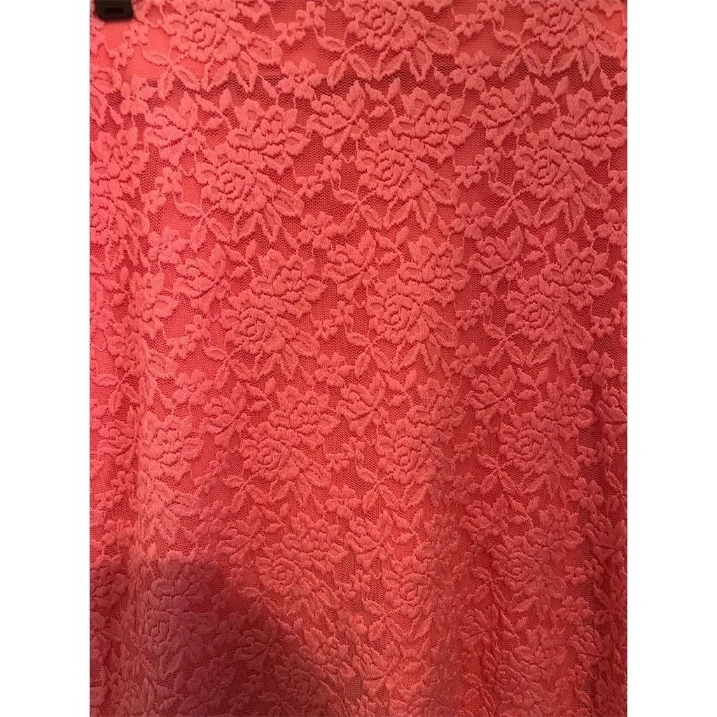 Torrid 1 Women's Coral Lace Floral‎ Mini Pencil Skirt 1x 14-16 - Image 2