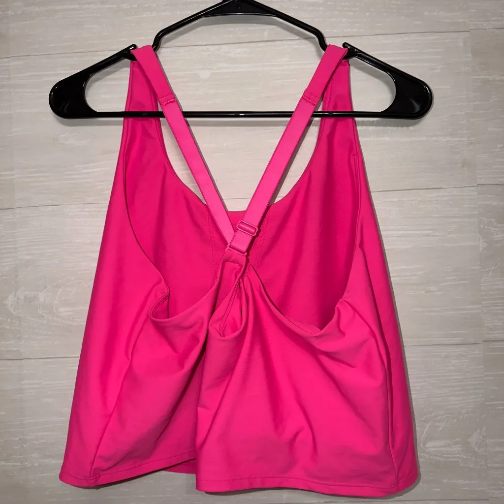 Old Navy PowerSoft Pink Light Support Cropped Tank Sports Bra Top Yoga Gym - Image 5