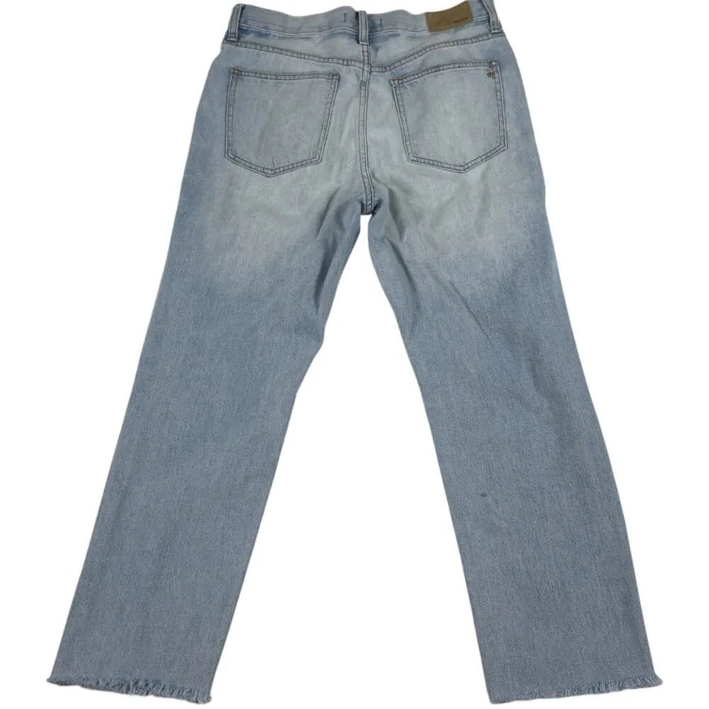 Madewell The Perfect Vintage Jeans Distressed Crop Light Wash Size 28 TINY FLAW - Image 3