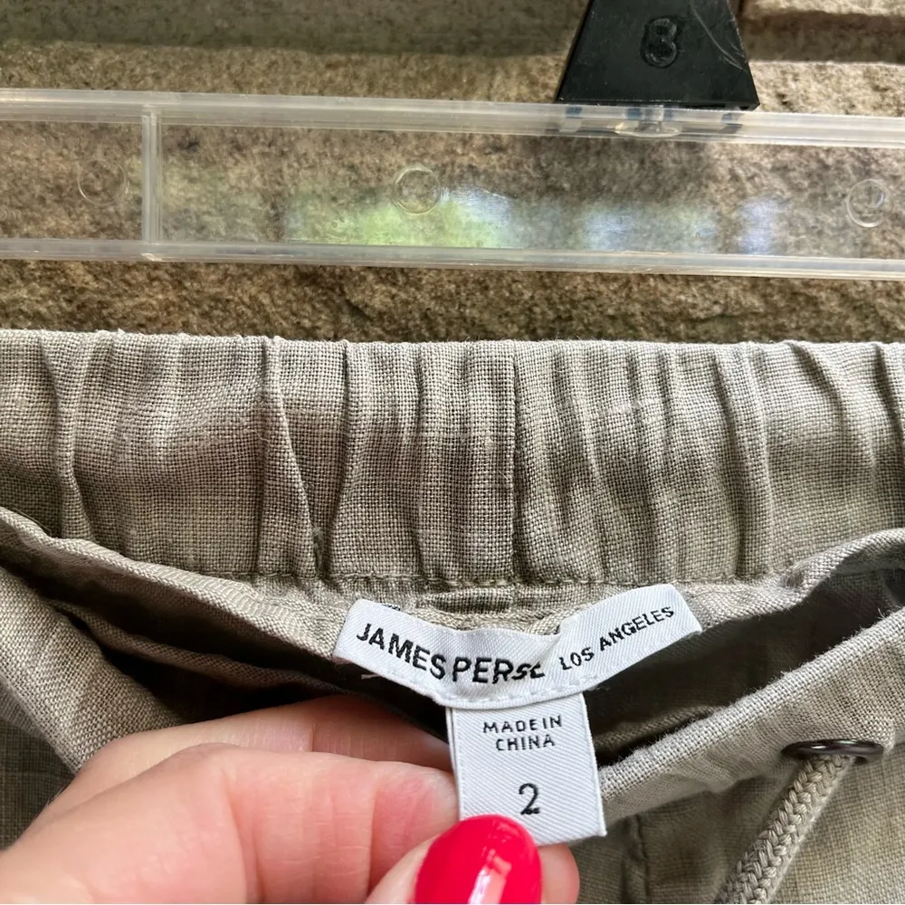 James Perse Canyon 100% Linen Button Up Shirt & Short Set Silt Pigment 2 Medium - Image 12