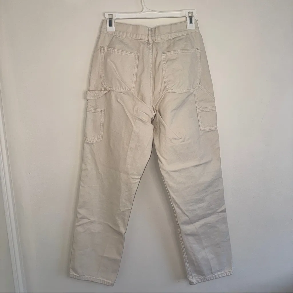 Brandy Melville cream beige cargo carpenter jeans - Image 2