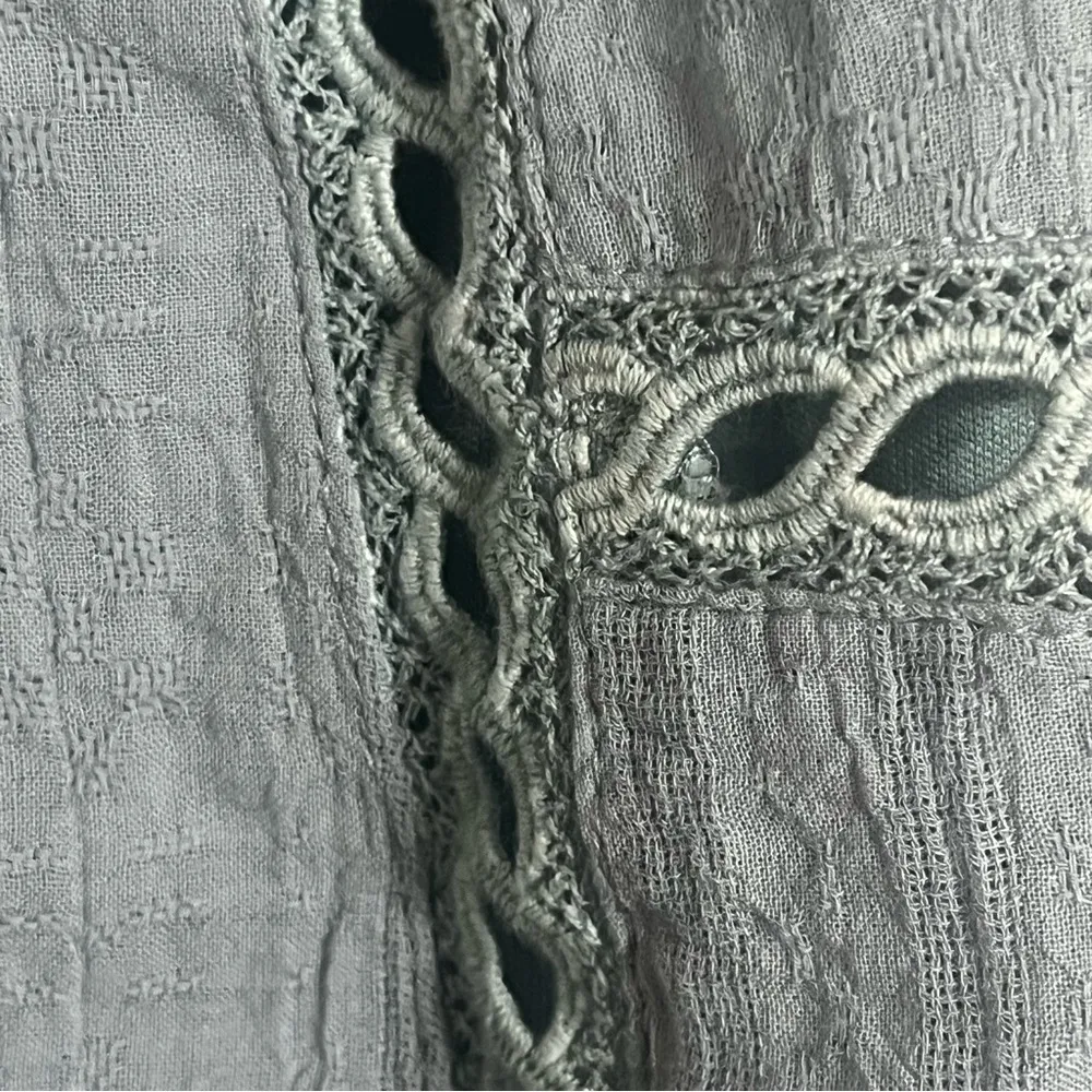 Women’s Doe & Rae‎ Crochet Detail Layered Summer Dress Size Large Dusty Blue - Image 3