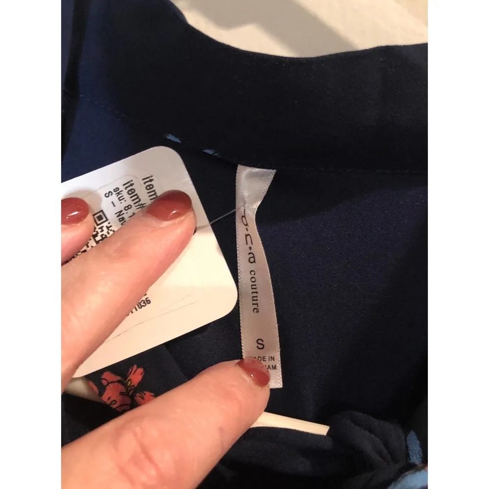 DNA Couture Small Halter Floral Navy Mini Dress  Nadine West Small - Image 7