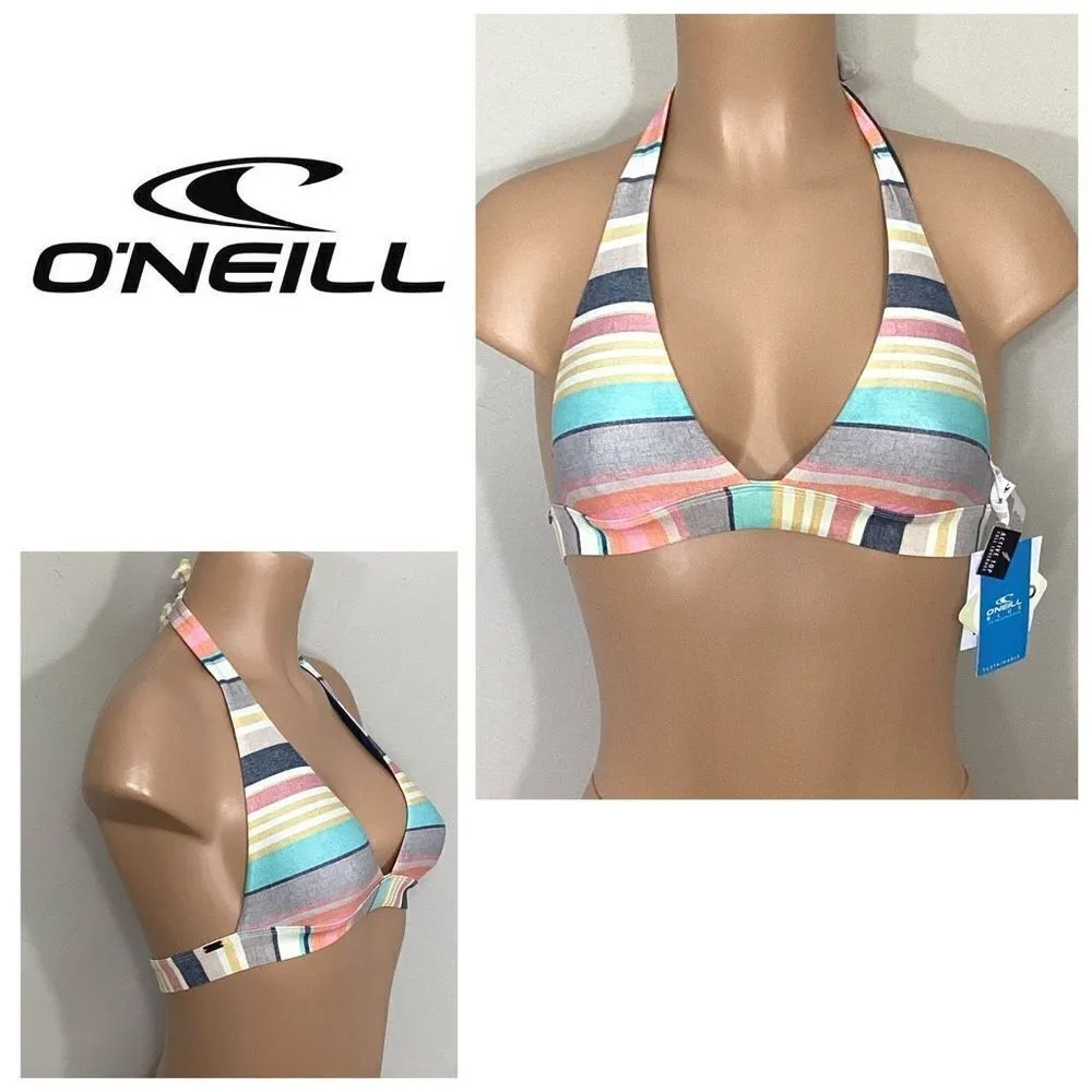 New O’Neill stripe bikini top. XS. MSRP$62 - Image 2