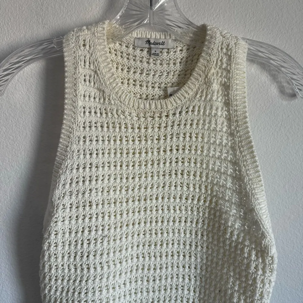 Madewell Crochet-Knit Crewneck Sweater Tank‎ Size: S, NWT - Image 4