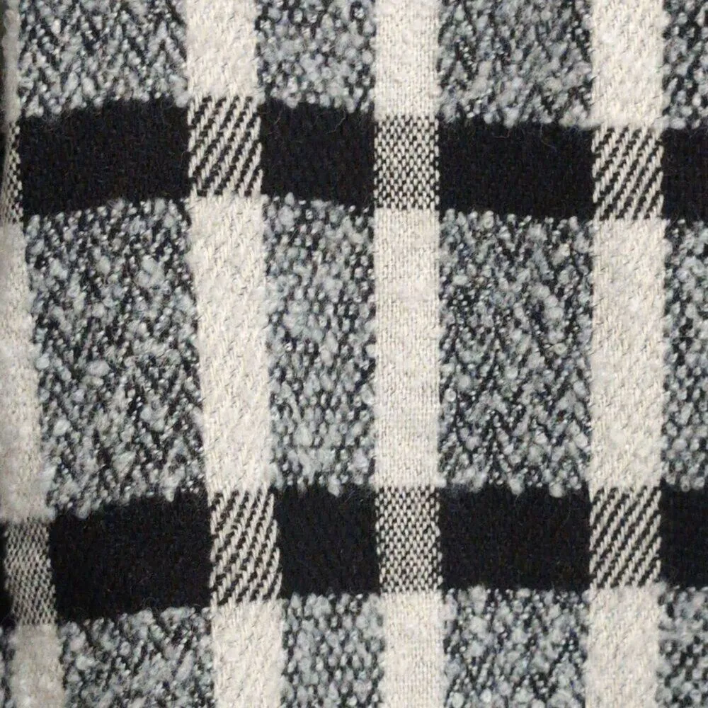 NWT Steve Madden Black Plaid Eldridge Shirt Jacket Oversized Button Collar Sz L - Image 2