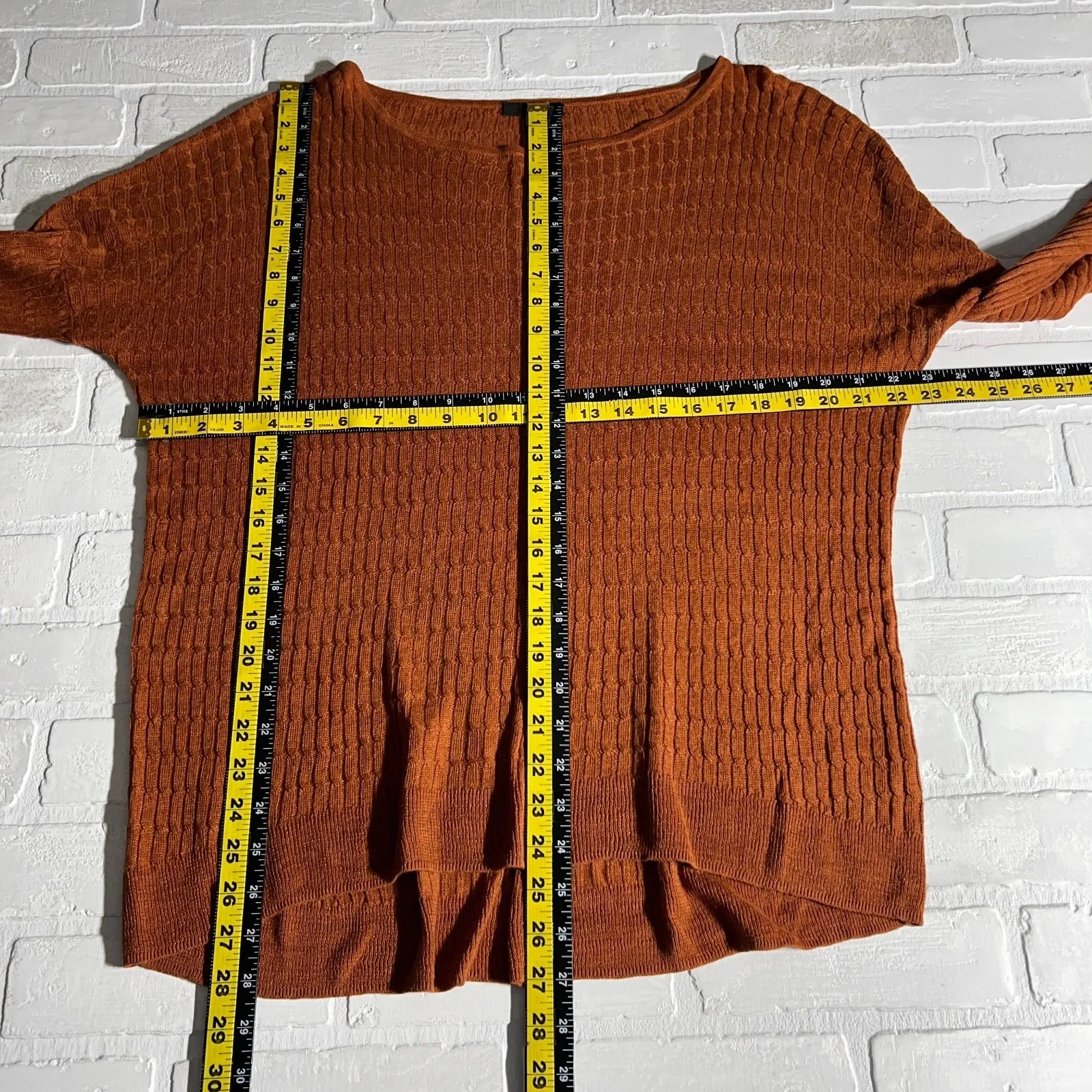 J Crew Sweater Womens XL Brown Cable Knit Linen Boatneck Long Sleeve Lightweight - Image 2
