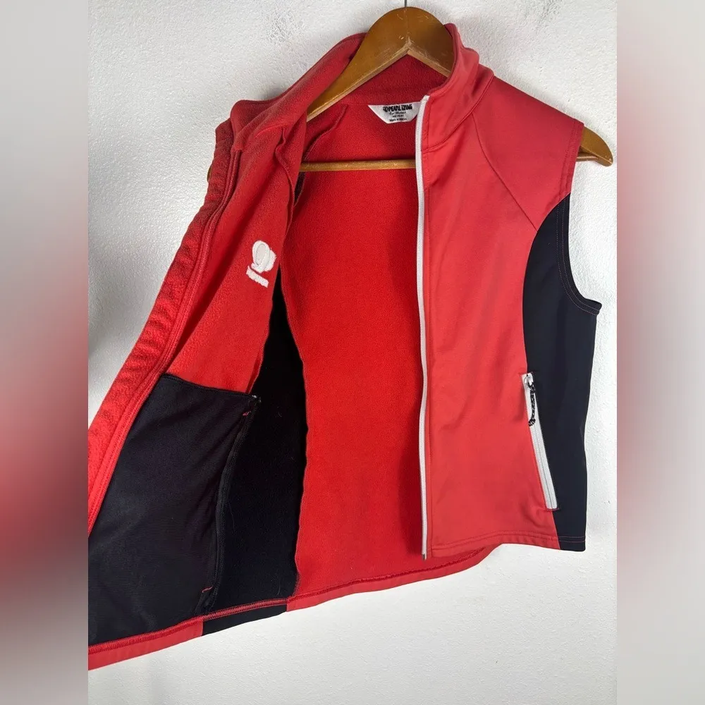 Pearl‎ Izumi Vintage Women's Medium Red Black Bicycling vest Full Zip Reflective - Image 6