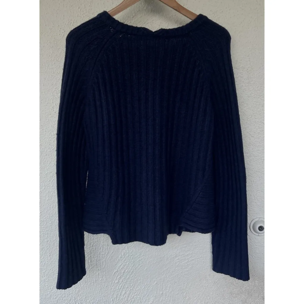 Marc by Marc Jacobs Navy Ribbed Chunky Knit Wool Pullover Sweater Thick Classic - Image 3