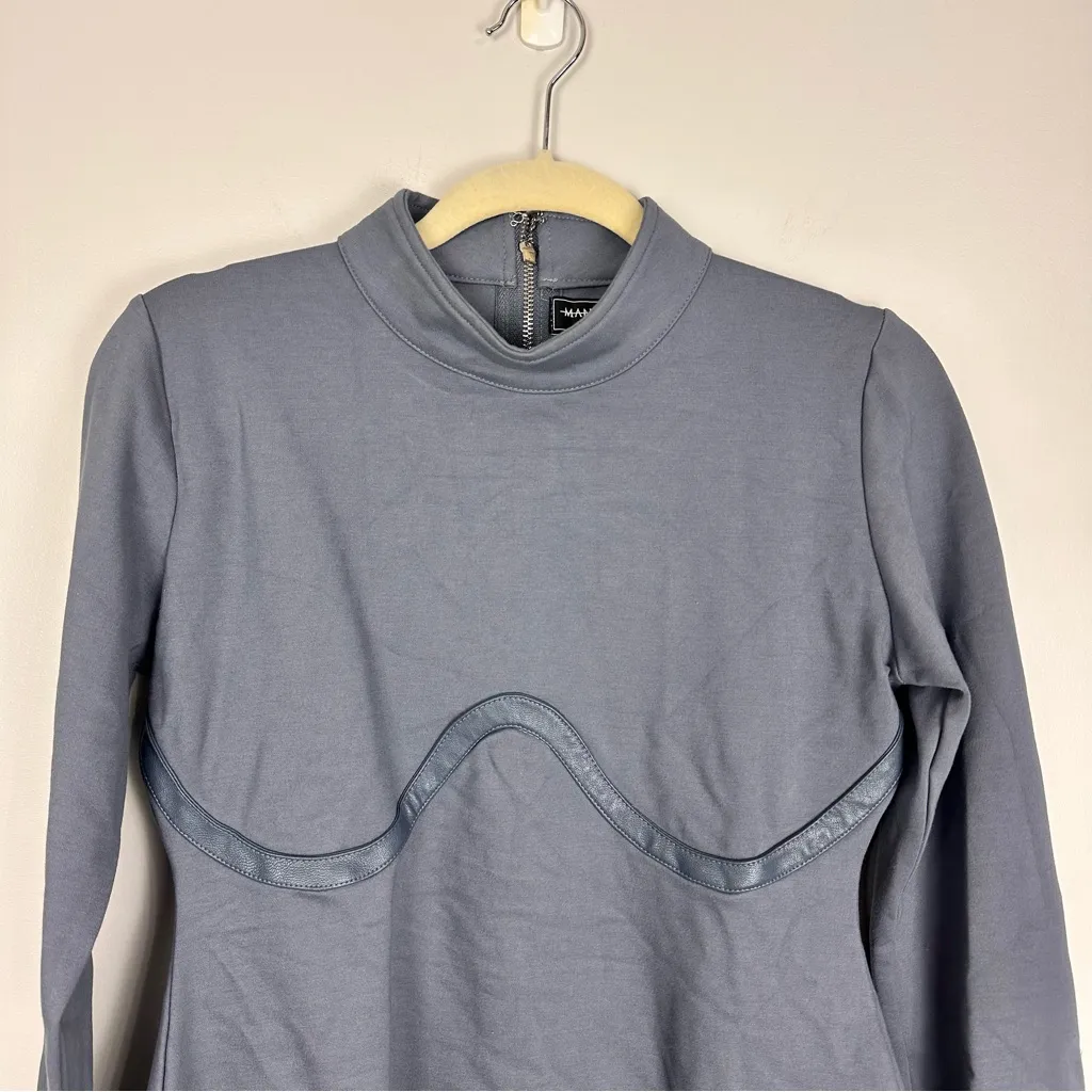 Maniere De Voir Long Sleeve Suspender Detail Top Gray Smoke Size 12 US / 16 UK - Image 7