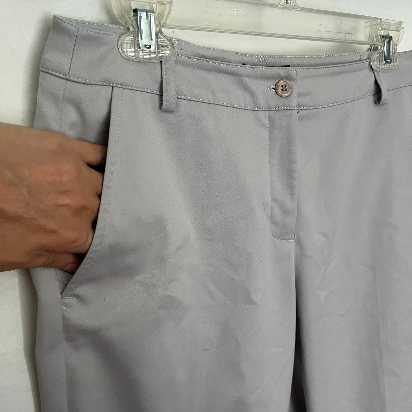 Peace of Cloth Bermuda Womens Short Sz 6 Preppy Career Stretch Cuff Trouser Gray - Image 3