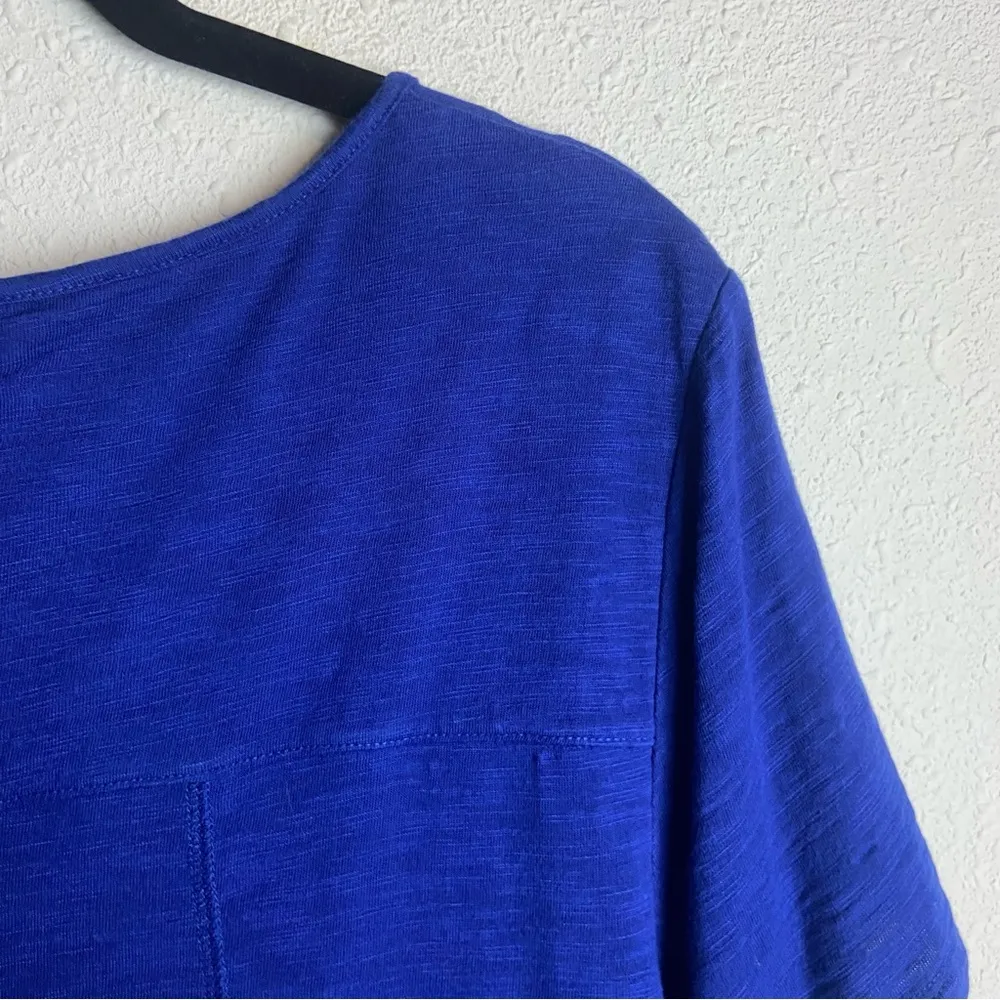 Chicos Size 3 XL The Ultimate Tee Royal Blue Pocket Shirt Casual Short Sleeve - Image 3