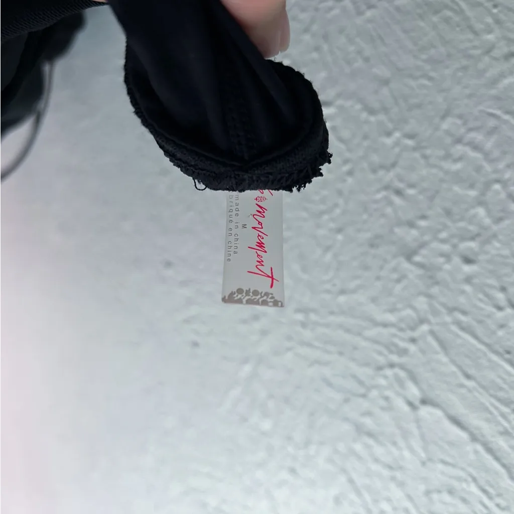 Free People Movement Pirouette Black Jumpsuit Open Back Flare Leg Medium - Image 8