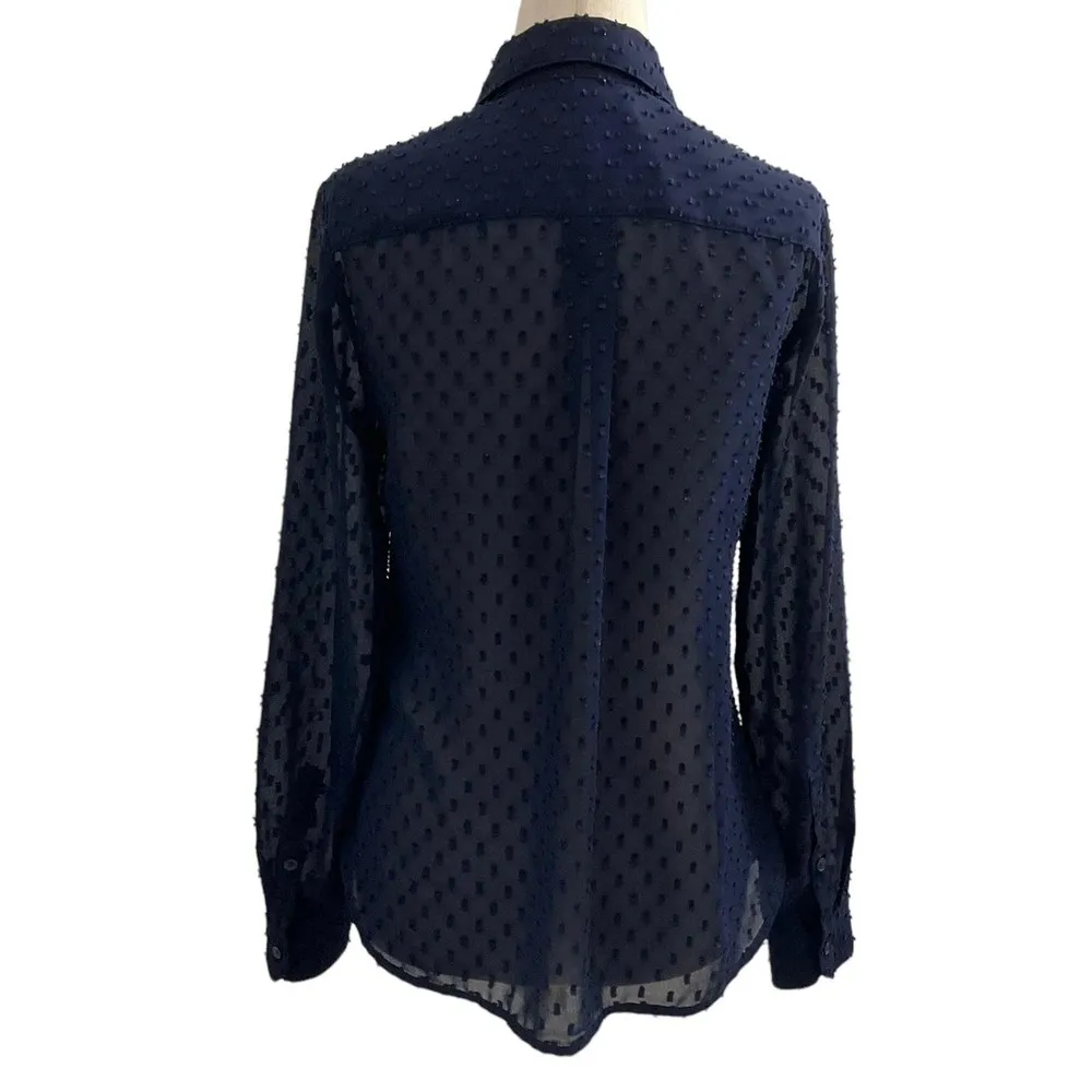 Banana Republic Blue Sheer Classic Fit Shirt Size S | 42-31 - Image 2