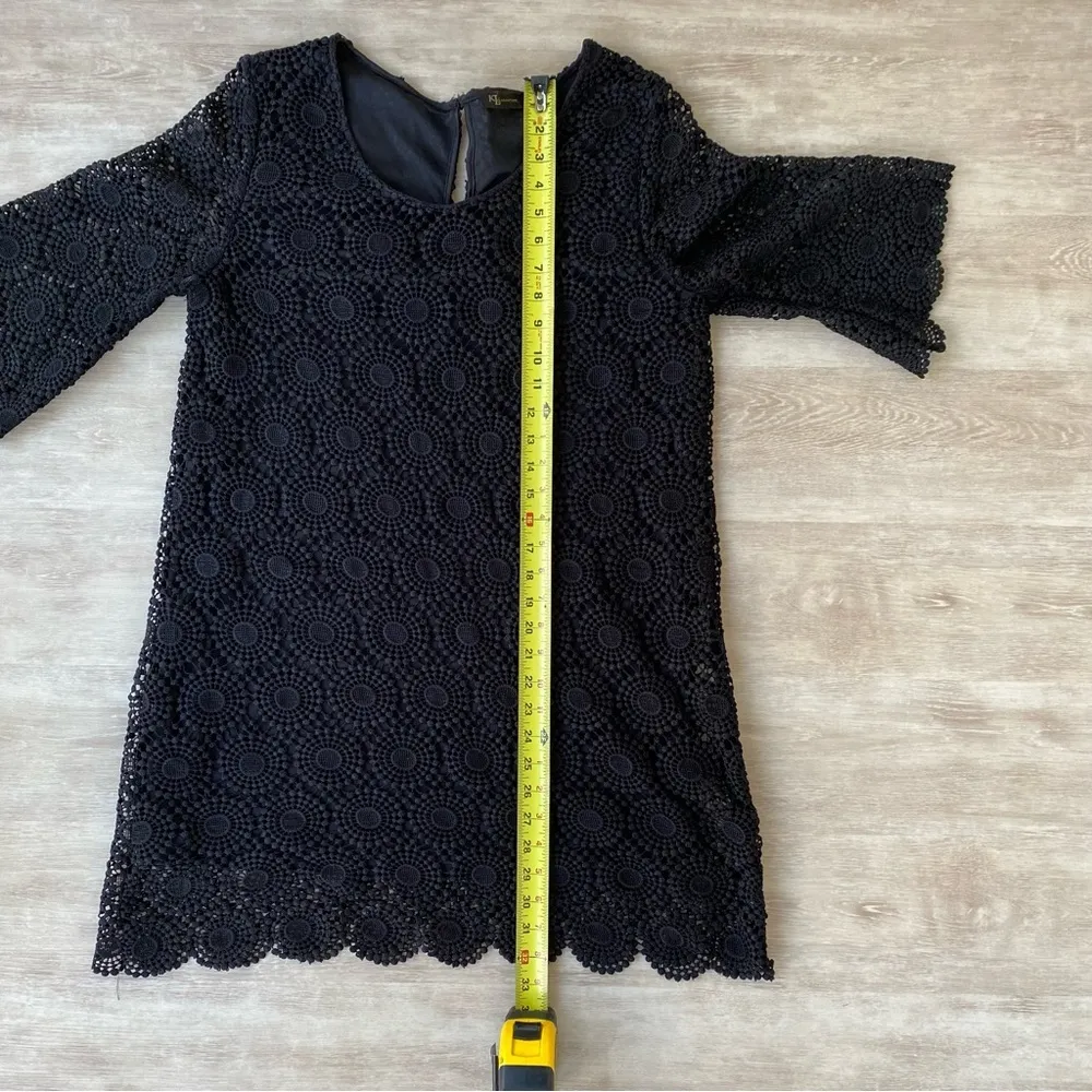 KLD Signature Boutique Black Lace Lined Dress with Sleeves Medium - Image 7