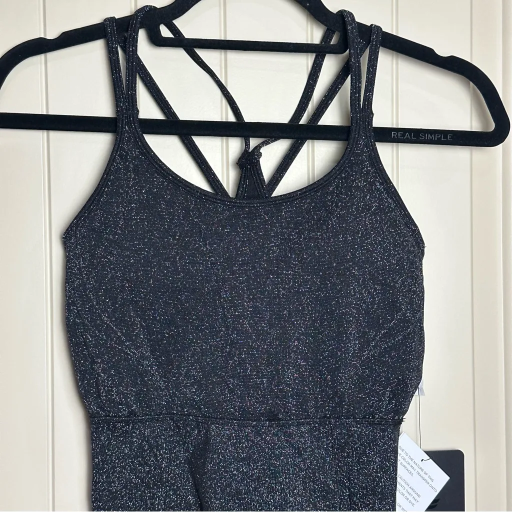Fabletics Seamless Lurex Jumpsuit Sparkle Black Women's Size Small NWT $94.95 - Image 4