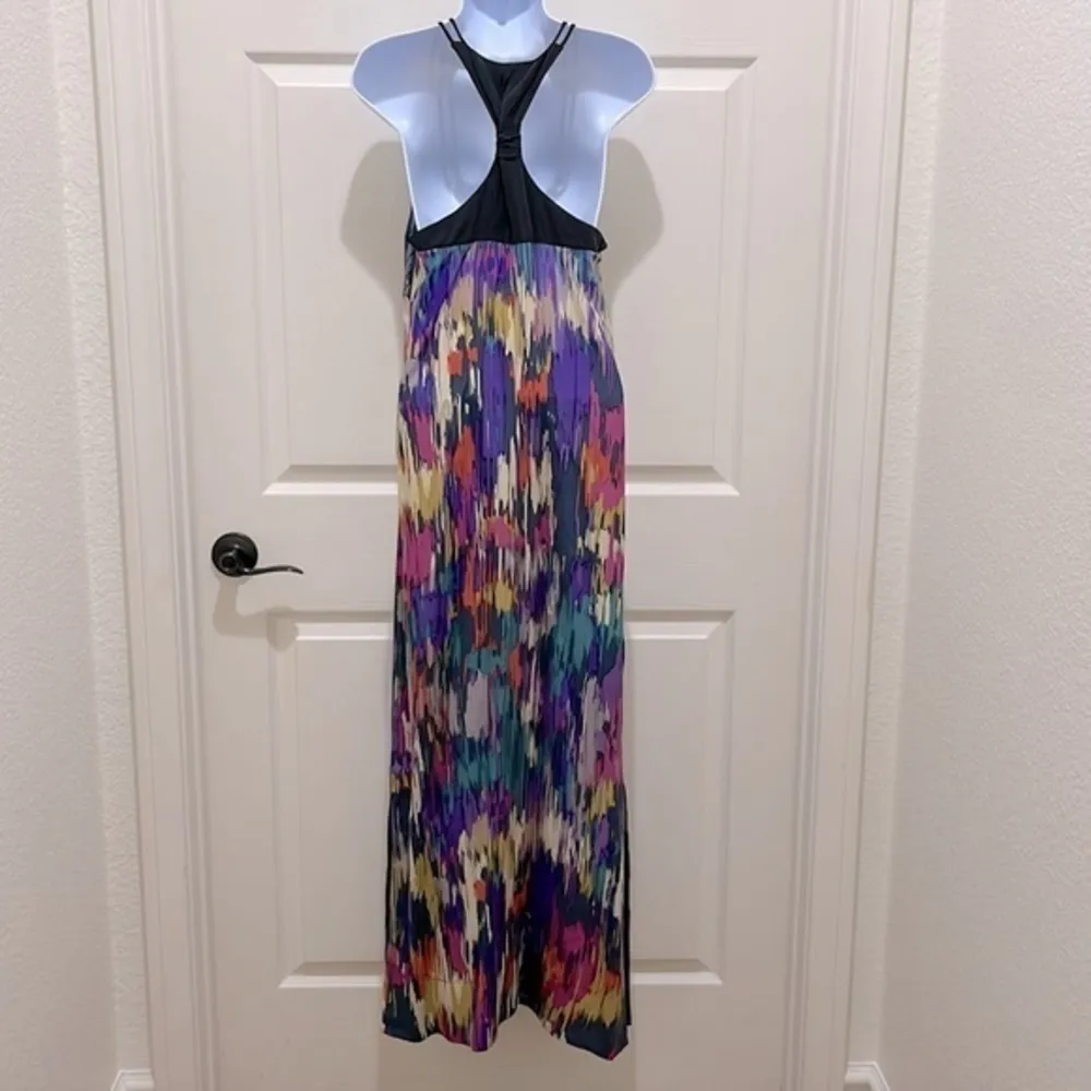 Akiko Multi Color Silk Racerback Maxi Dress - Image 4